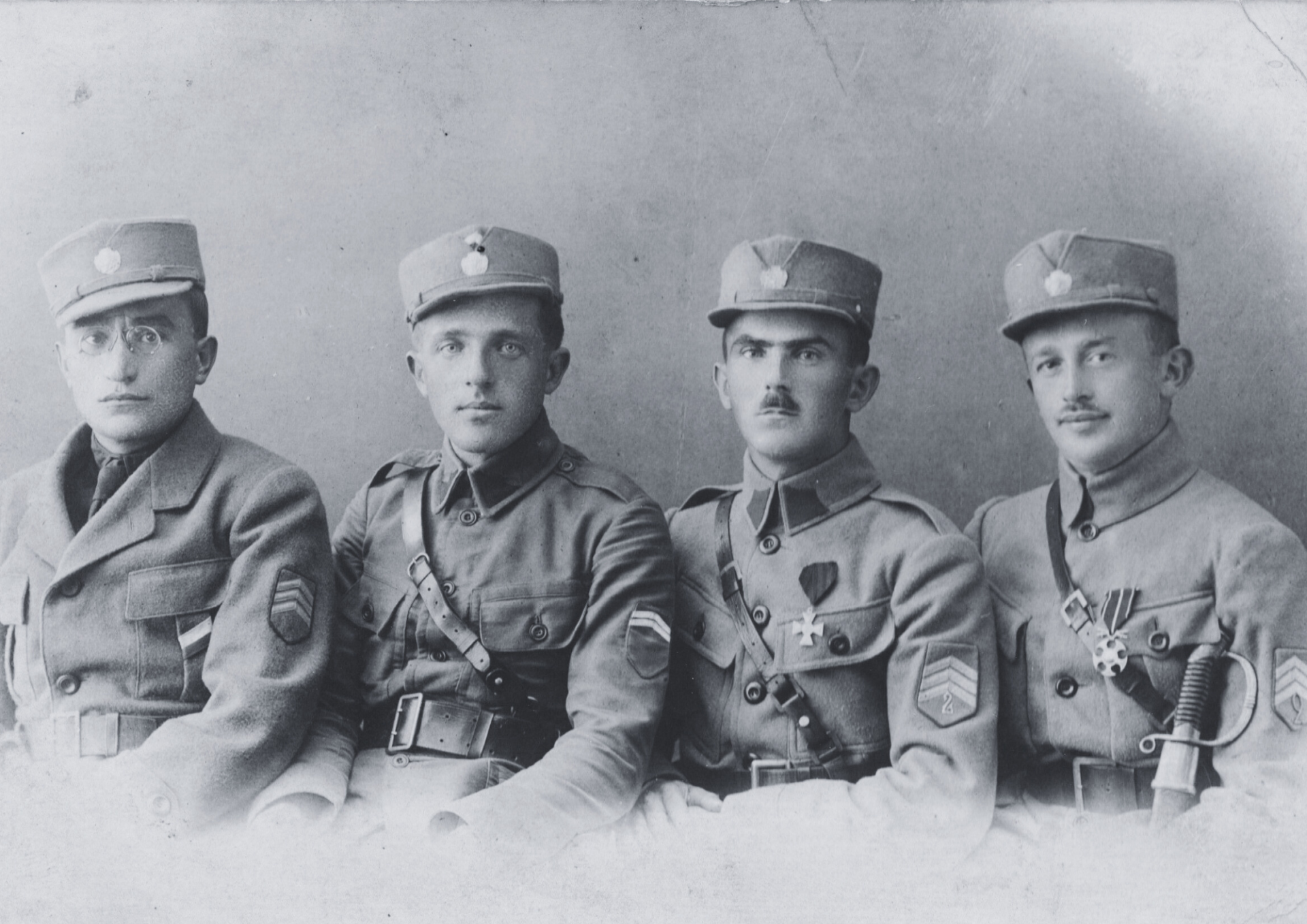 J. Kubánek, J. Vavrečka, J. Krtička a F. V. Hrbáč na Sibiři v r. 1919.